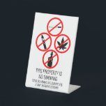 Short Term Rental Business No Smoking Cigarettes  Pedestal Sign<br><div class="desc">This design may be personalized in the area provided by changing the photo and/or text. Or it can be customized by clicking Personalize this Template and then choosing the click to customize further option and delete or change the color of the background, add text, change the text color or style,...</div>
