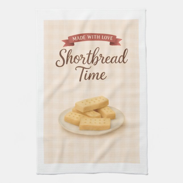 Shortbread Tea Towel | Baking Gift Kitchen Decor (Vertical)