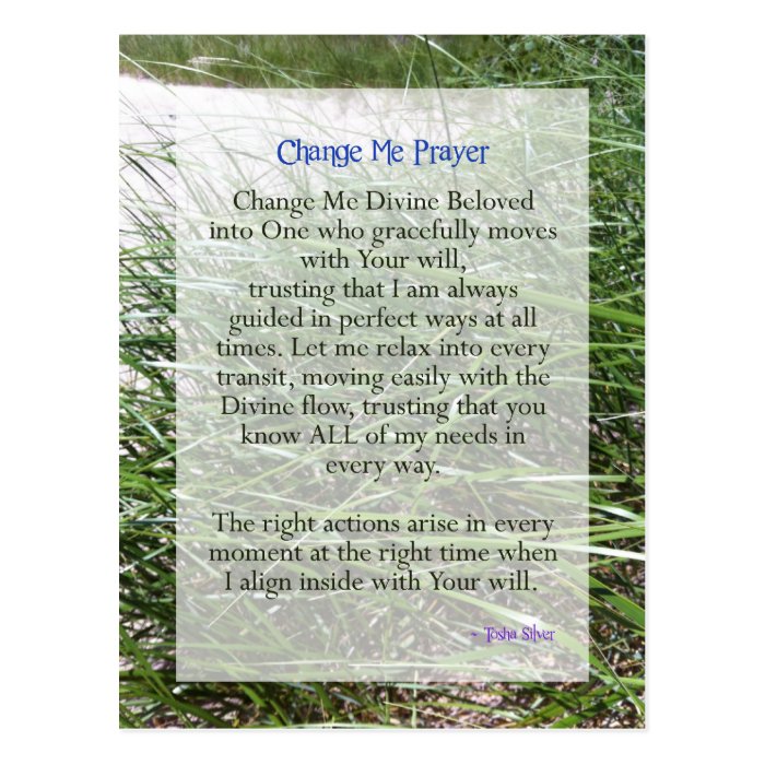 Shortened Change Me Prayer Tosha Silver Postcards