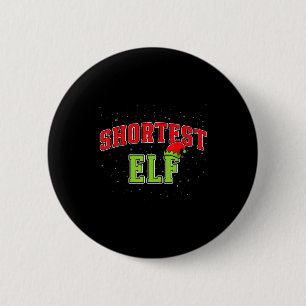 Shortest Elf Christmas Family Matching Group Xmas Button