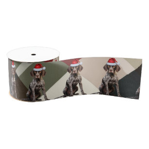 Shorthair Pointer Holiday Plaid Cute Dog Christmas Grosgrain Ribbon