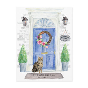 Shorthair Tabby Cat Moving Announcement Postcard