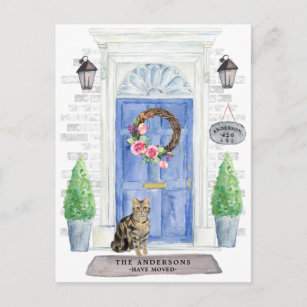 Shorthair Tabby Cat Moving Announcement Postcard