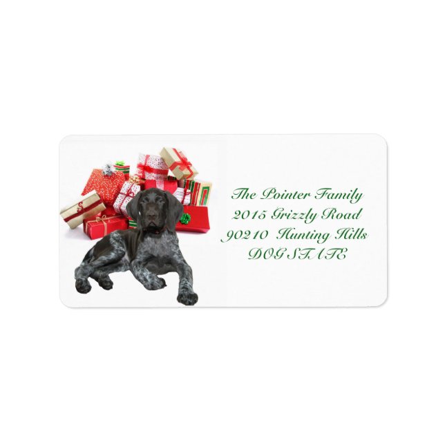 Shorthaired Pointer Holiday Address Label (Front)