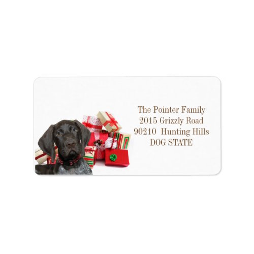 Shorthaired Pointer Holiday Address Label