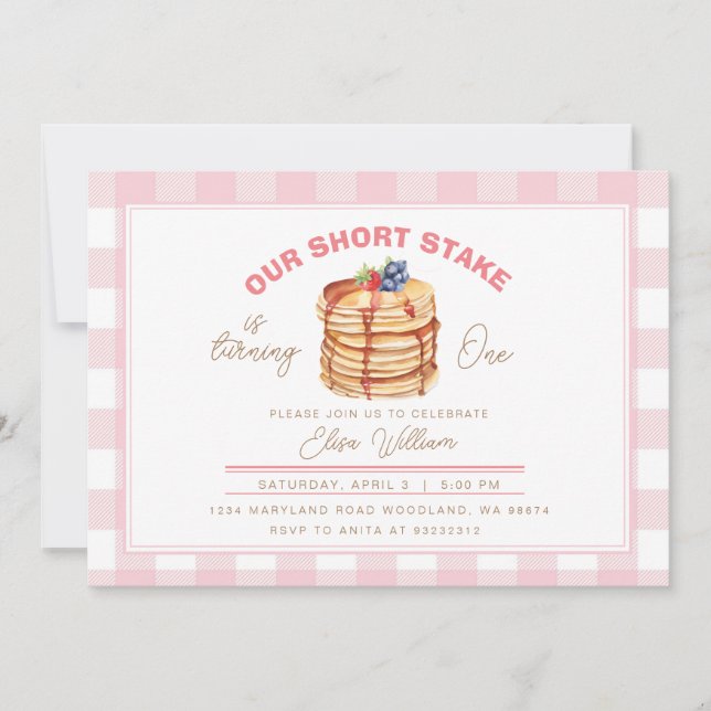 Shortstack Pancake Breakfast Birthday Invitation (Front)