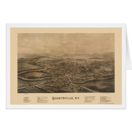 Shortsville, NY Panoramic Map - 1892 Cards (Front Horizontal)