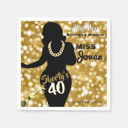 Shorty 40Custom AGE Gold Glitter Hip Hop Napkins