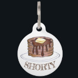 Shorty Short Stack Pancake Breakfast Butter Syrup Pet ID Tag<br><div class="desc">Pet tag design features an original illustration of a short stack of pancakes with syrup and a pat of butter. Just personalize with the name of your dog or cat. Lots of coordinating pet products are also available from this shop! Don't see exactly what you're looking for? Contact Rebecca to...</div>