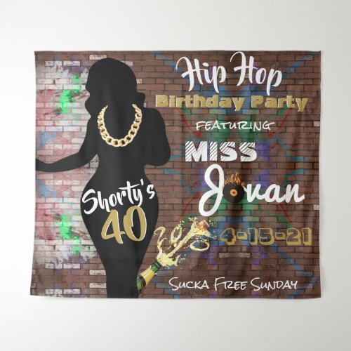 Shortys 40 90s Hip Hop Birthday Backdrop