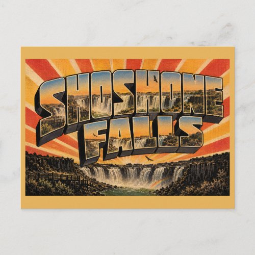 Shoshone Falls Idaho Waterfall Canyon Basalt Art Postcard