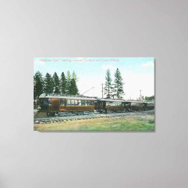 Shoshone Flyer Train off to Spokane Canvas Print (Front)