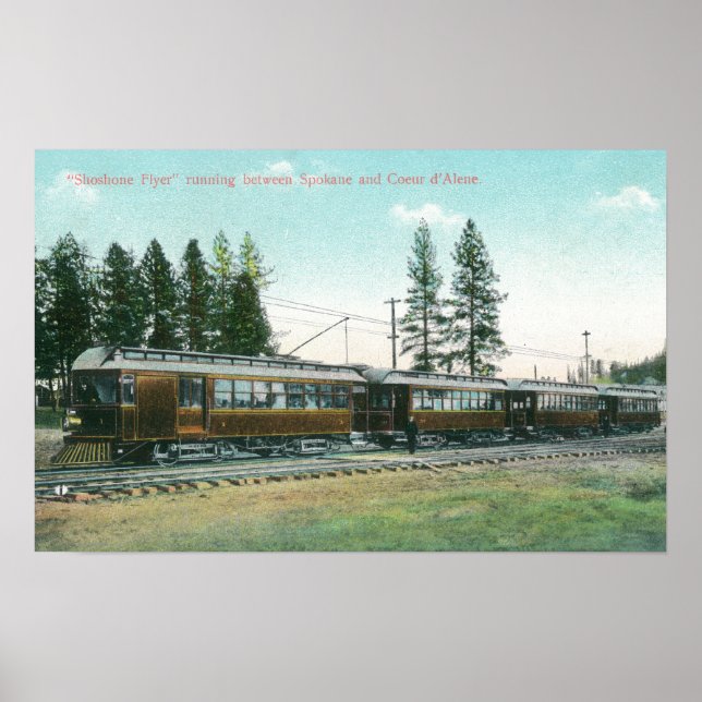 Shoshone Flyer Train off to Spokane Poster (Front)