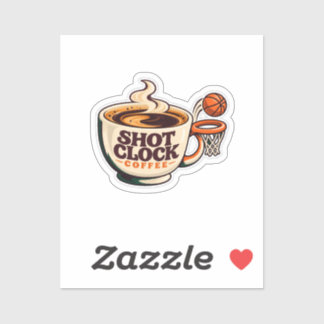 Shot Clock Coffee Basketball Hoop Espresso Cup Car Sticker