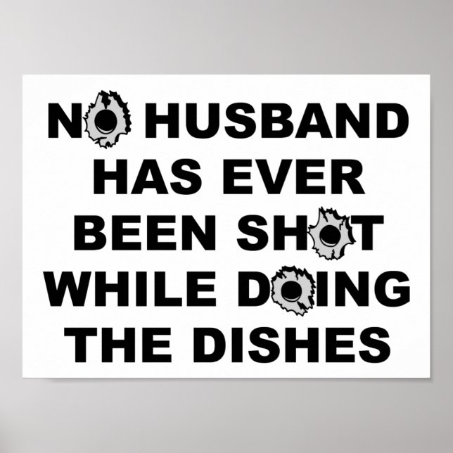 Shot Doing Dishes Funny Poster (Front)