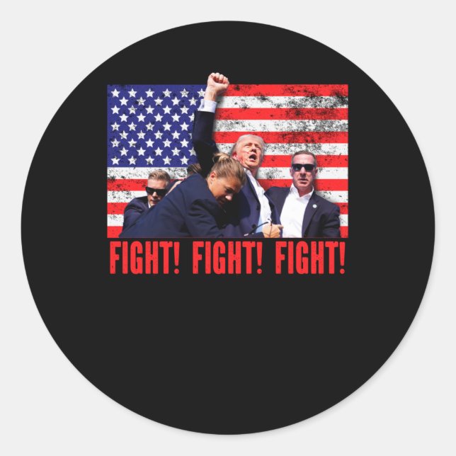 Shot Fight Fight Fight  Classic Round Sticker (Front)