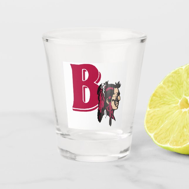 Shot Glass:  Bethel Braves (00104) Glass (Front)