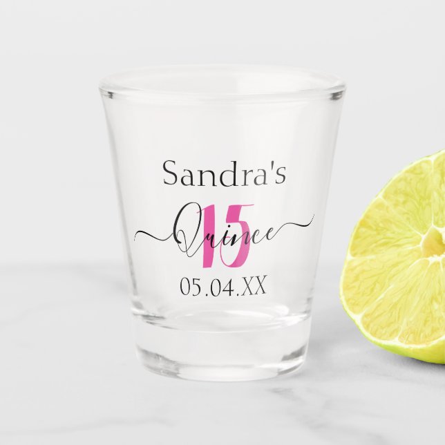 Shot glass Birthday Quinceanera Party Favor (Front)