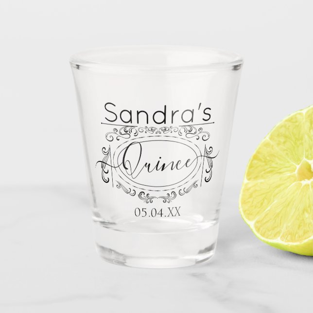 Shot glass Birthday Quinceanera Party Favor (Front)