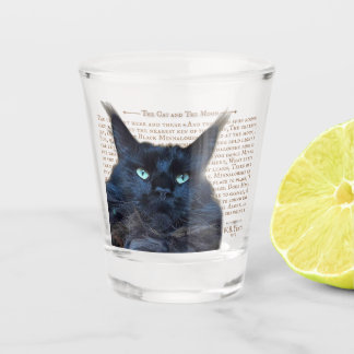 Shot glass - black Maine Coon cat