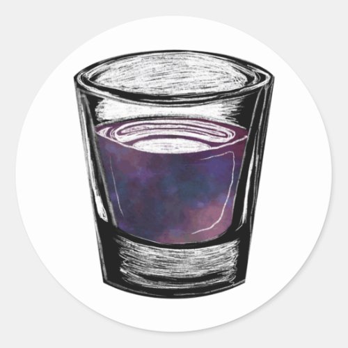 shot glass classic round sticker
