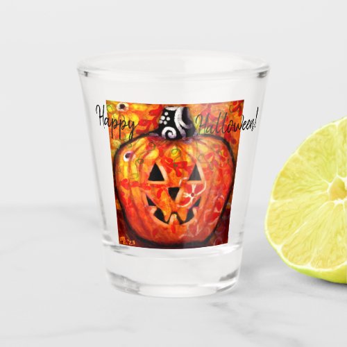 Shot Glass _ Happy Halloween Jack O Lantern