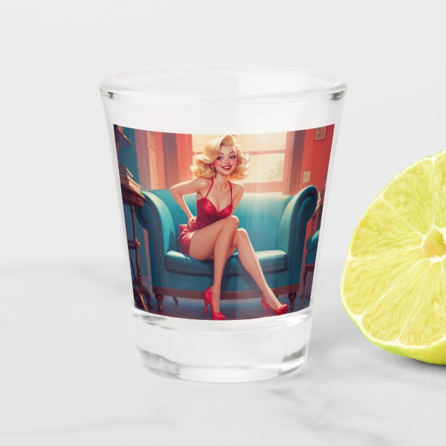 Shot Glass Pin-Up Girl (Front)