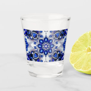 Shot glass with Blue White Colors
