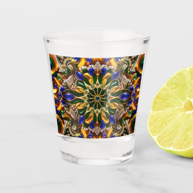 Shot glass with Brazil Colors (Front)