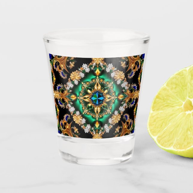 Shot glass with Brazilian Colors (Front)