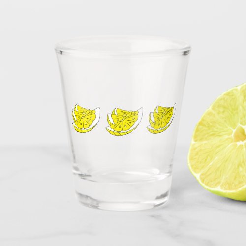 Shot Glass with fun lemon slice design