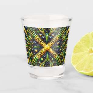 Shot glass with Jamaican Colors