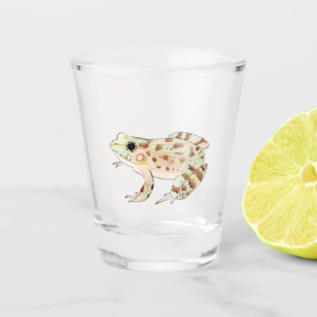 Shot glass with leopard frog (Front)