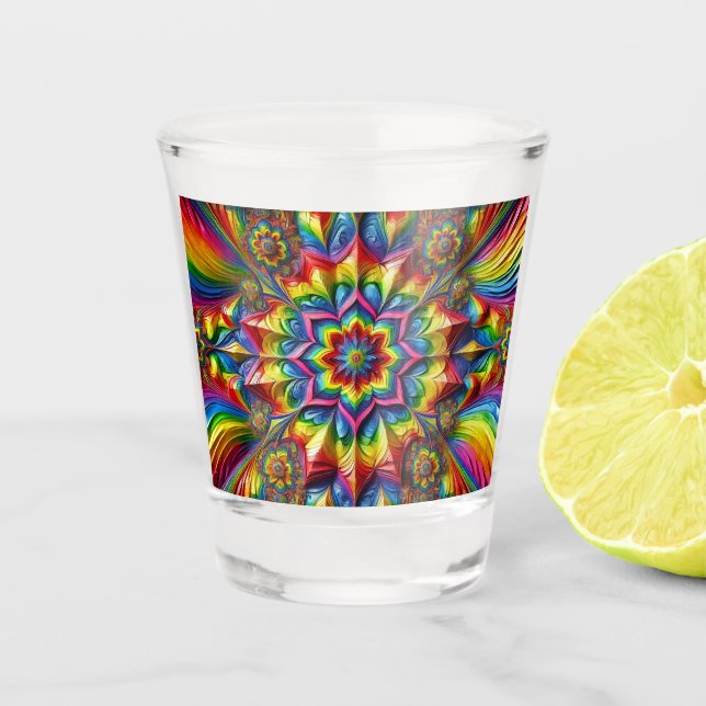 Shot glass with LGBTQ Colors (Front)