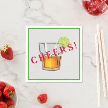 Shot Glass With Lime  Napkins by stickywicket at Zazzle