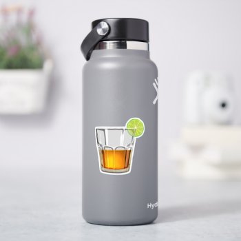 Shot Glass With Lime  Sticker by stickywicket at Zazzle