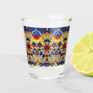 Shot glass with Romanian Colors