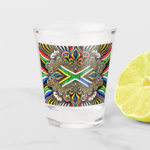Shot glass with South African Colors