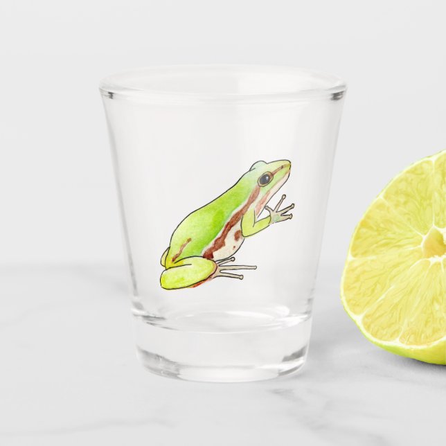 Shot glass with tree frog (Front)
