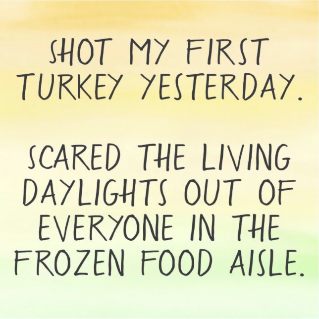 Shot My First Turkey funny bumper sticker (Front)