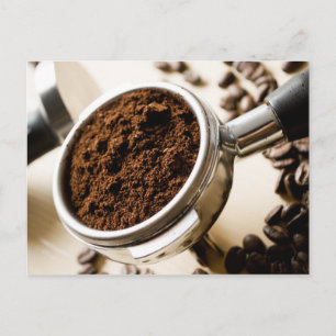 Shot of Espresso Ready to Brew for Cappuccino Postcard