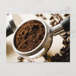 Shot of Espresso Ready to Brew for Cappuccino Postcard