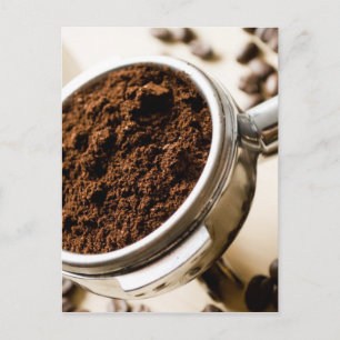 Shot of Espresso Ready to Brew for Cappuccino Postcard