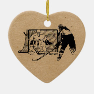 Shot On Net Hockey (female) Ceramic Ornament