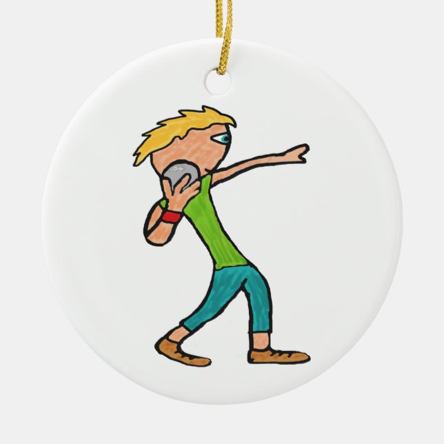 Shot Put Ceramic Ornament (Front)