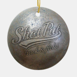 shot put implement ceramic ornament