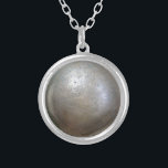 shot put implement silver plated necklace<br><div class="desc">shot put implement</div>