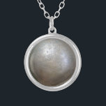 shot put implement silver plated necklace<br><div class="desc">shot put implement</div>