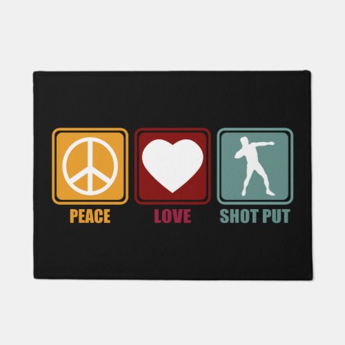 Shot Put Putter Dad Girl Peace Love Design Gift Doormat