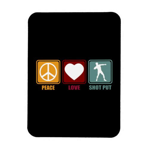 Shot Put Putter Dad Girl Peace Love Design Gift Magnet